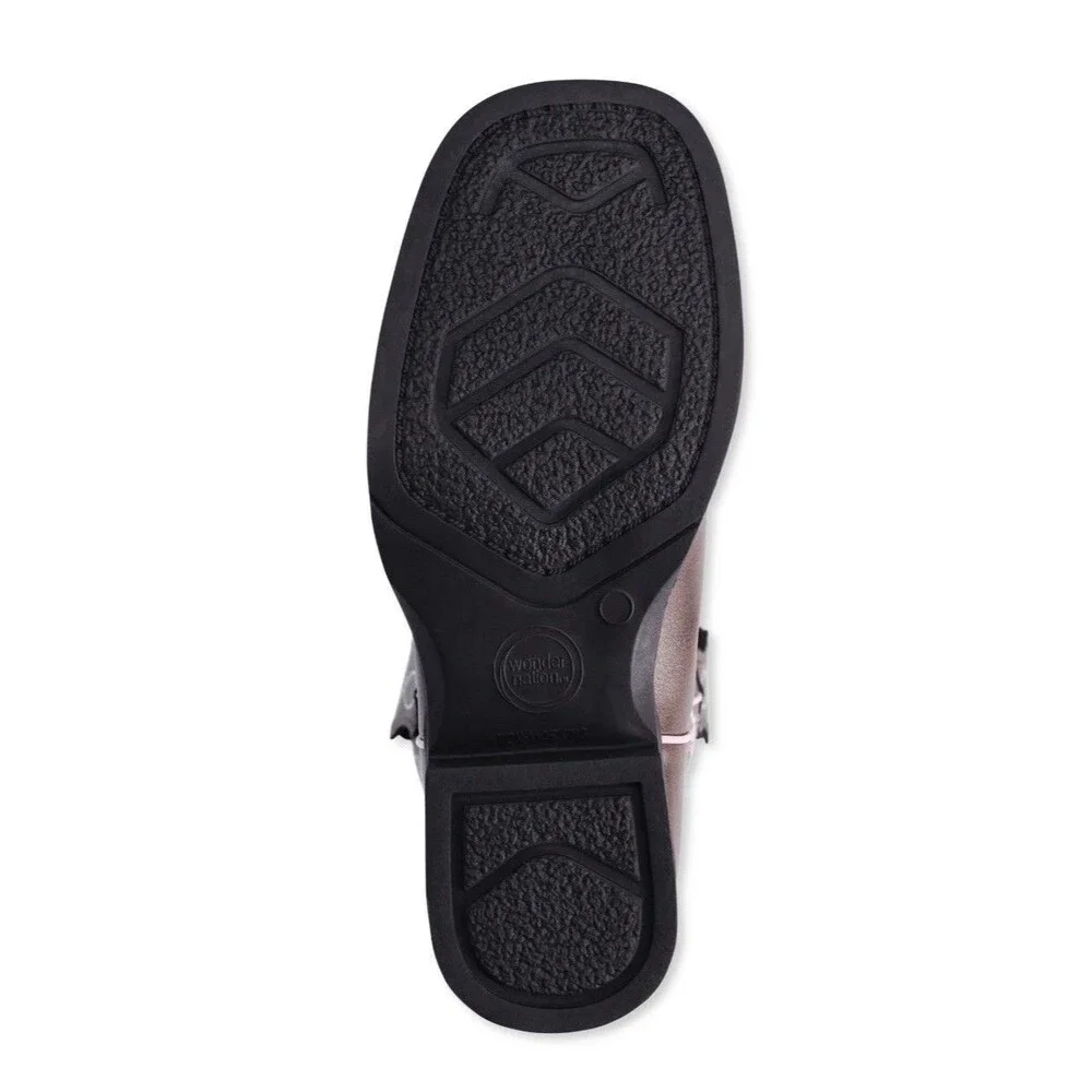 Kids Brown Western Cowboy Boots with White Stitching